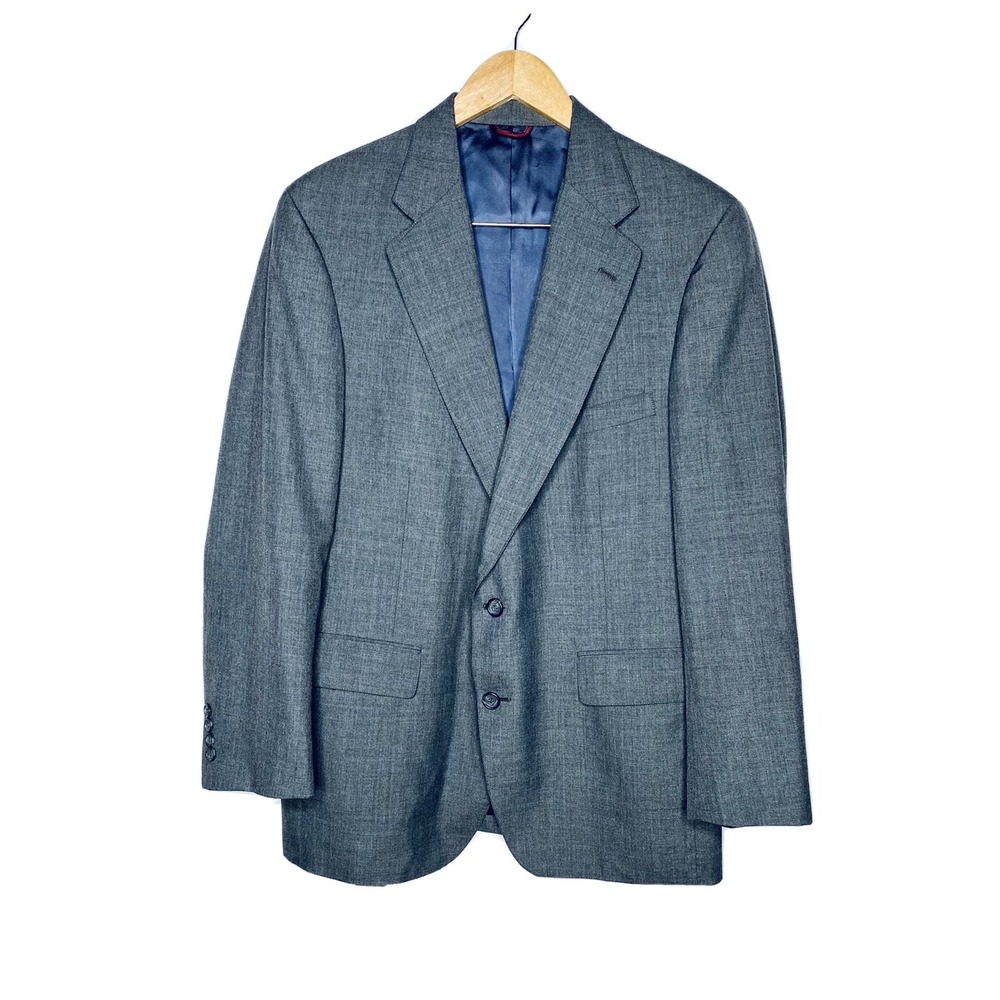 Jos A Bank Clothiers Mens Gray Two Button Blazer Sport Coat Jacket Heathered 44R
